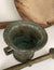 Vintage Solid Brass Mortar & Pestle With Striking Green Patina