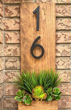 Vertical Planter Box House Numbers