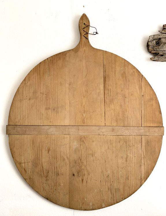 Round German Antique Board with Beautiful Natural Patina