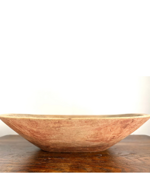 Rimless Dough Bowl With Original Red Patina