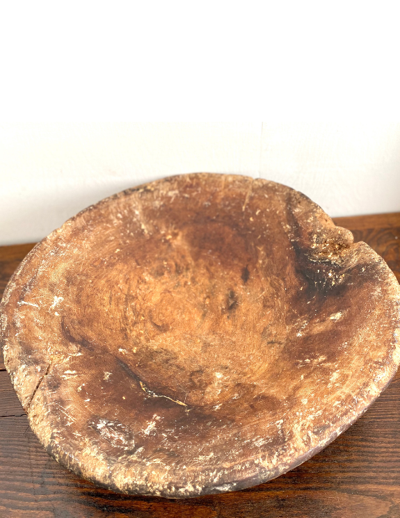 Primitive European Antique Round Bowl