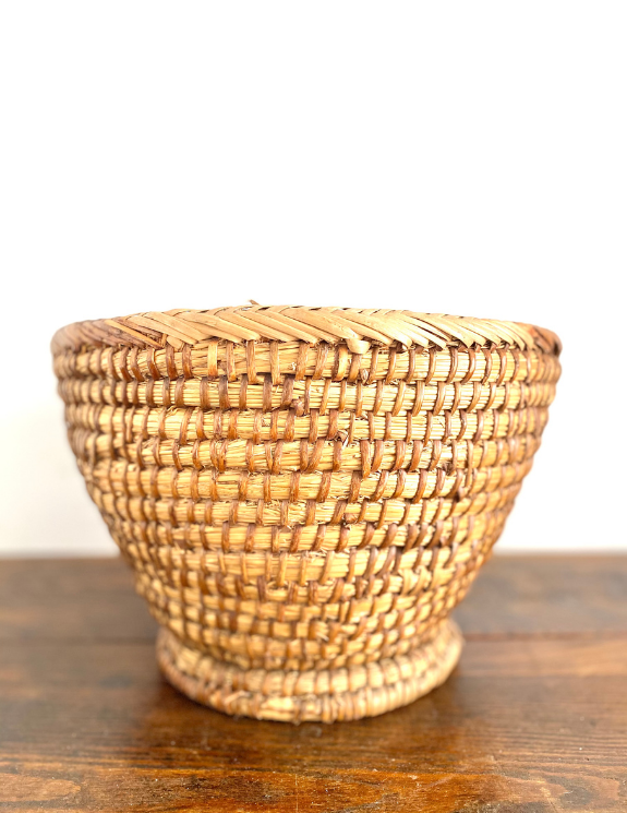Vintage Woven Rye Basket