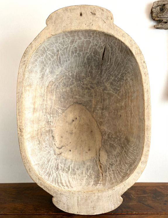 Lovely Oval Antique European Dough Bowl
