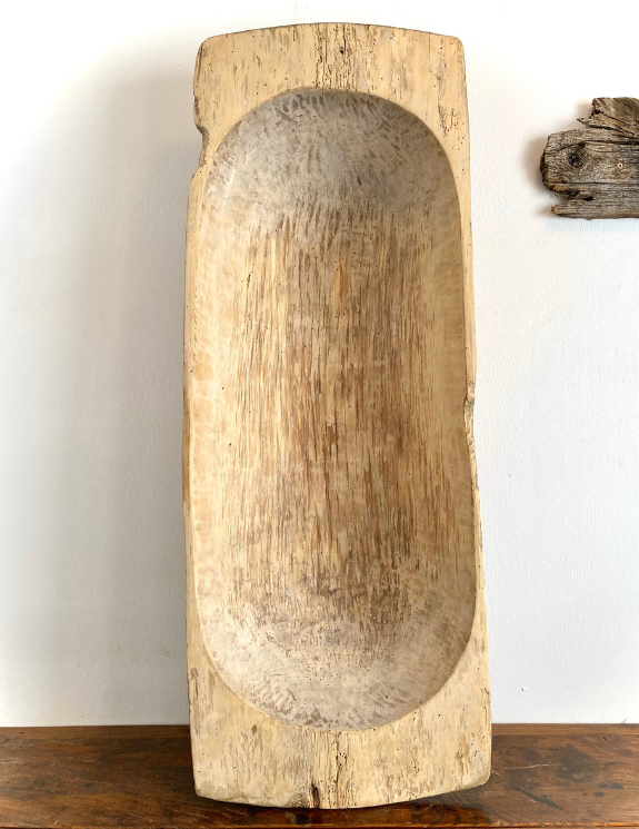 Long and Lean Antique European Dough Bowl