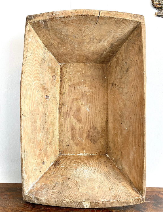 Lovely Unique Rectangular Antique Turkish Dough Bowl