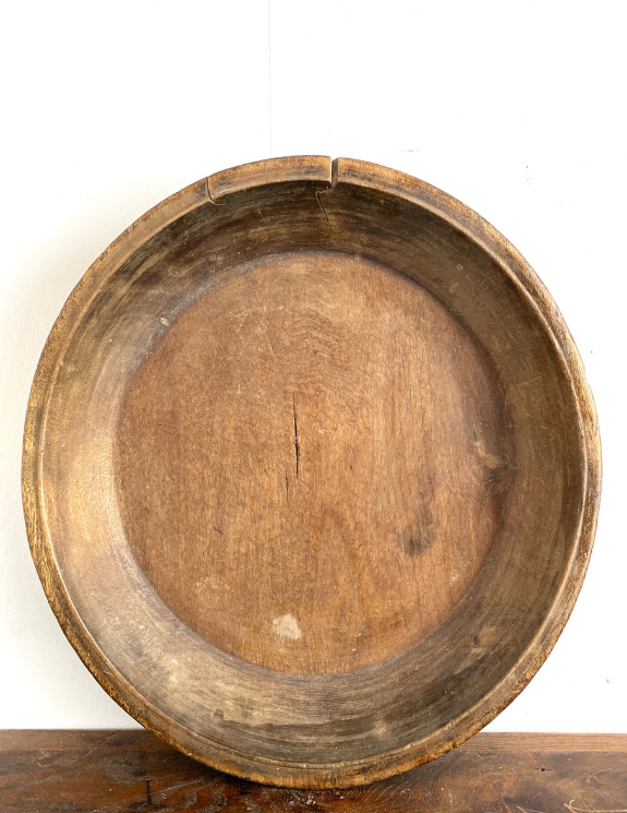 Large Flat Antique Charger Bowl