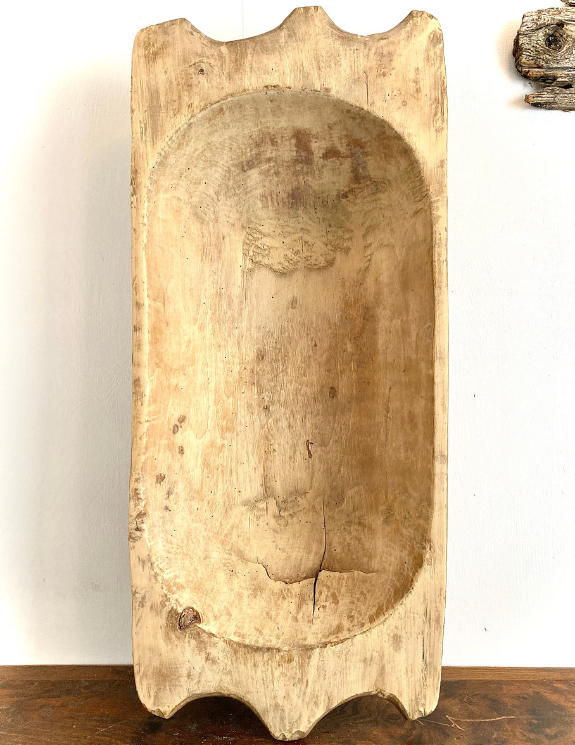 Scalloped Antique European Dough Bowl