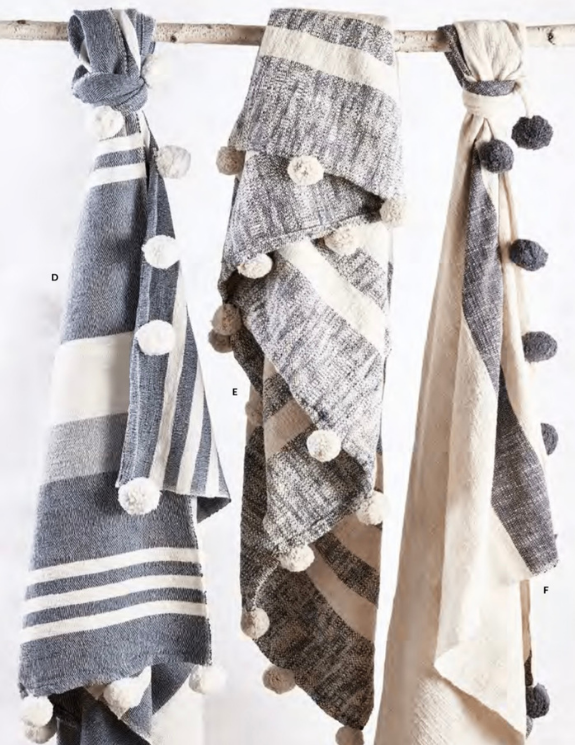 Pom Pom Throw Blankets