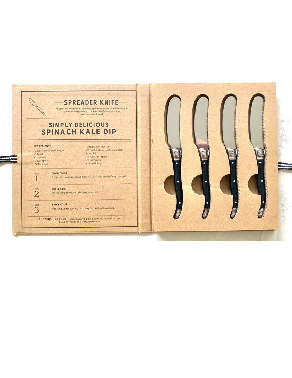 Black Handled Packaged Charcuterie Spreaders