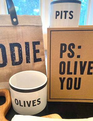 PS: Olive You Black & White Bowls