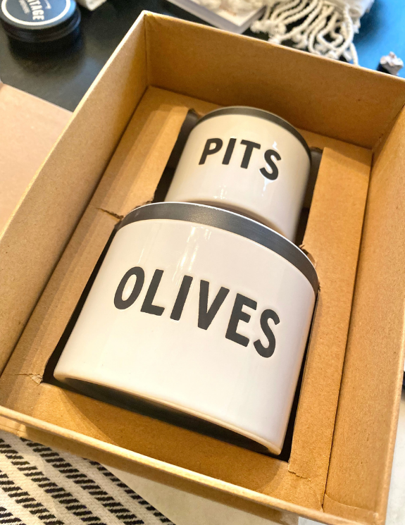 PS: Olive You Black & White Bowls