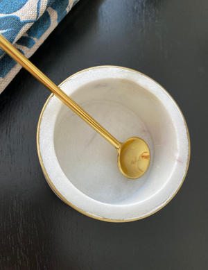 Marble & Brass Bowl - Spoon Included